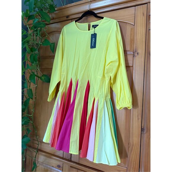 Athina Mini Rainbow Flowy Dress NWT Size Medium - Picture 1 of 13
